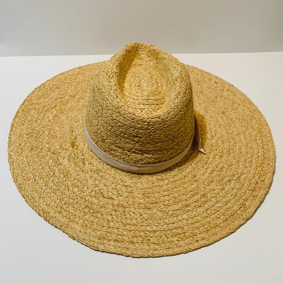 COPY - Hat Attack Sun Hat Braided Straw Wide Brim Summer Beach Women\'s Beige New main image 5